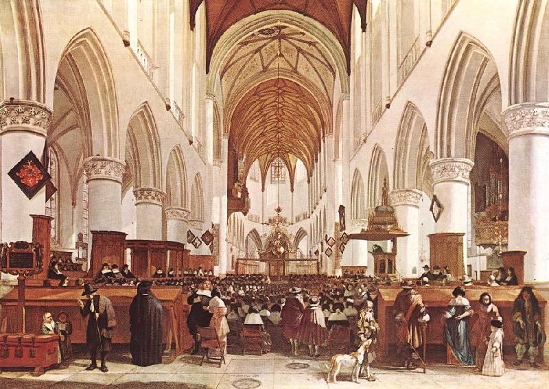 BERCKHEYDE, Gerrit Adriaensz. The Interior of the Grote Kerk (St Bavo) at Haarlem France oil painting art